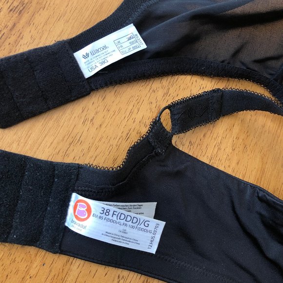 Set of Two Black Underwire Bras 38 G / 38 DDD Bravado & Wacoal - Picture 9 of 9